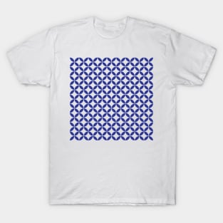 Retro Circles and Diamonds Blue 1 T-Shirt